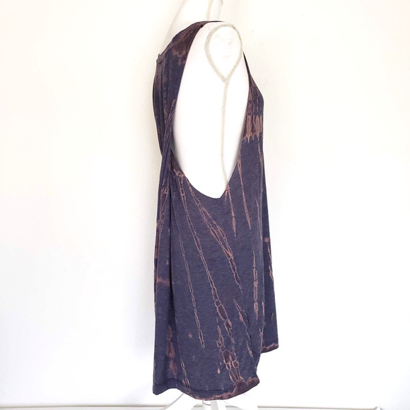 Maronie SIZE M Blue Sleeveless Cross Back Casual Summer Dress Open Side MADE USA - Picture 2 of 10